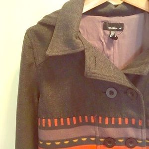 O'Neill Pattern Striped Hooded Button Jacket